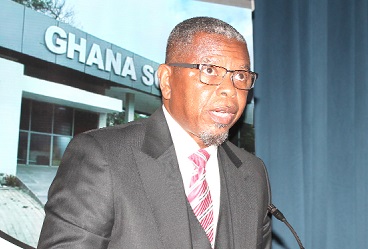 Philip Mensah, a Deputy Assistant Commissioner, Ghana Revenue Authority, speaking at the RE-Akoto Memorial Lecture and launch of the 62nd Law Week of the School of Law. Picture: Maxwell Ocloo